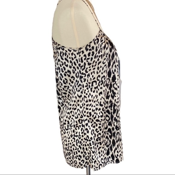Scoop NYC 100% Silk Leopard Print Scoop Neck Spaghetti Strap Tank Top Size Small - Picture 6 of 8
